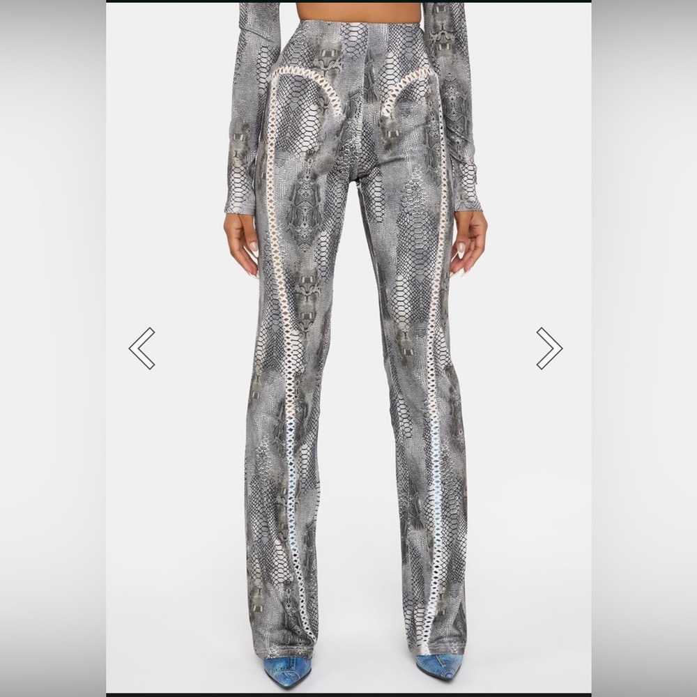 Dolls Kill Sarff Snake flare cutout pants